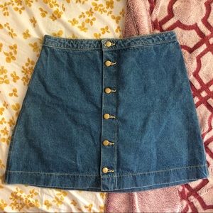 American Apparel Button Down Denim Skirt